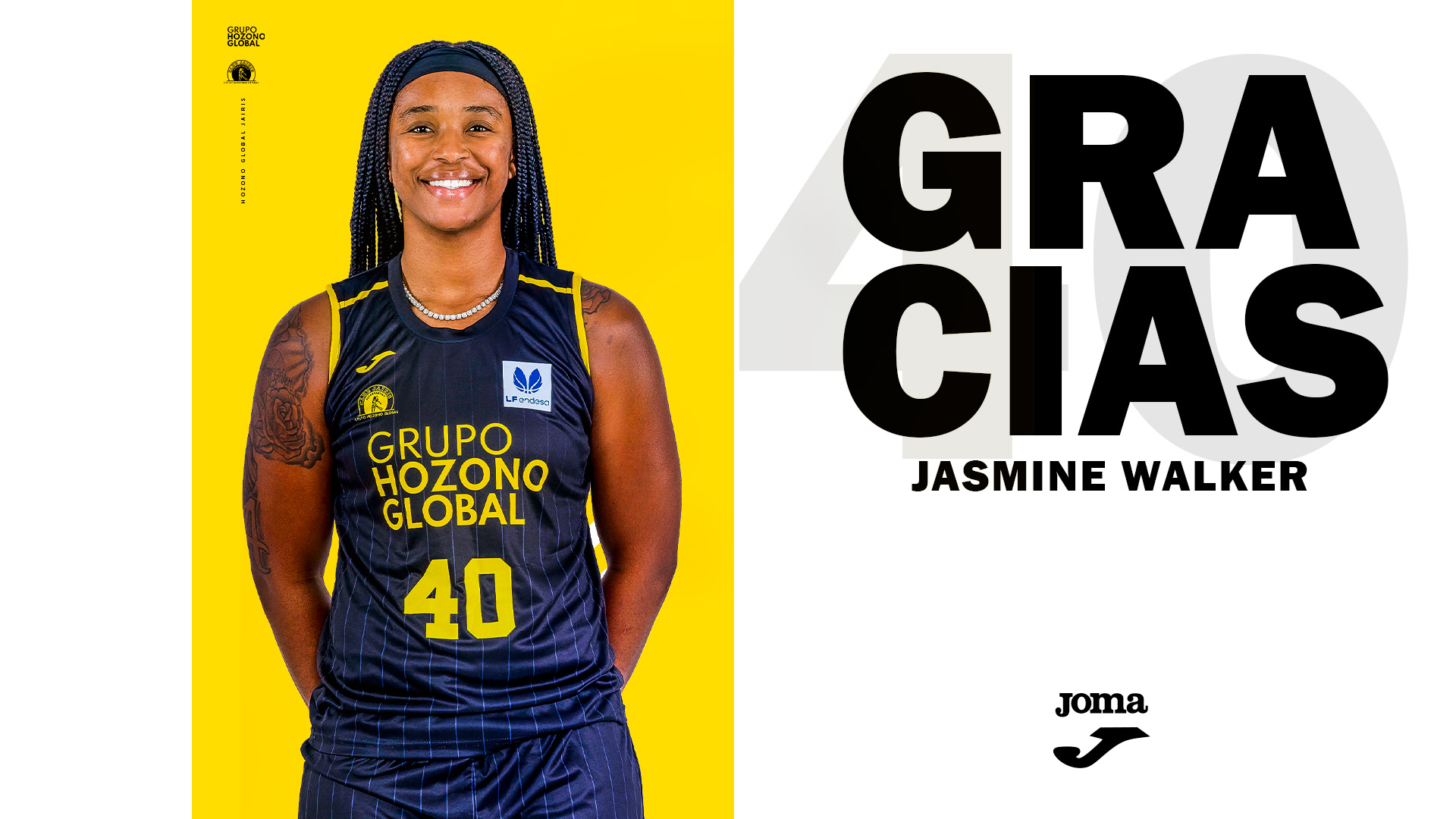 Jasmine Walker finaliza su etapa en el Hozono Global Jairis